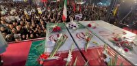 وداع با ۶ شهید ناوشکن دنا نیروی دریایی راهبردی ارتش در گرگان