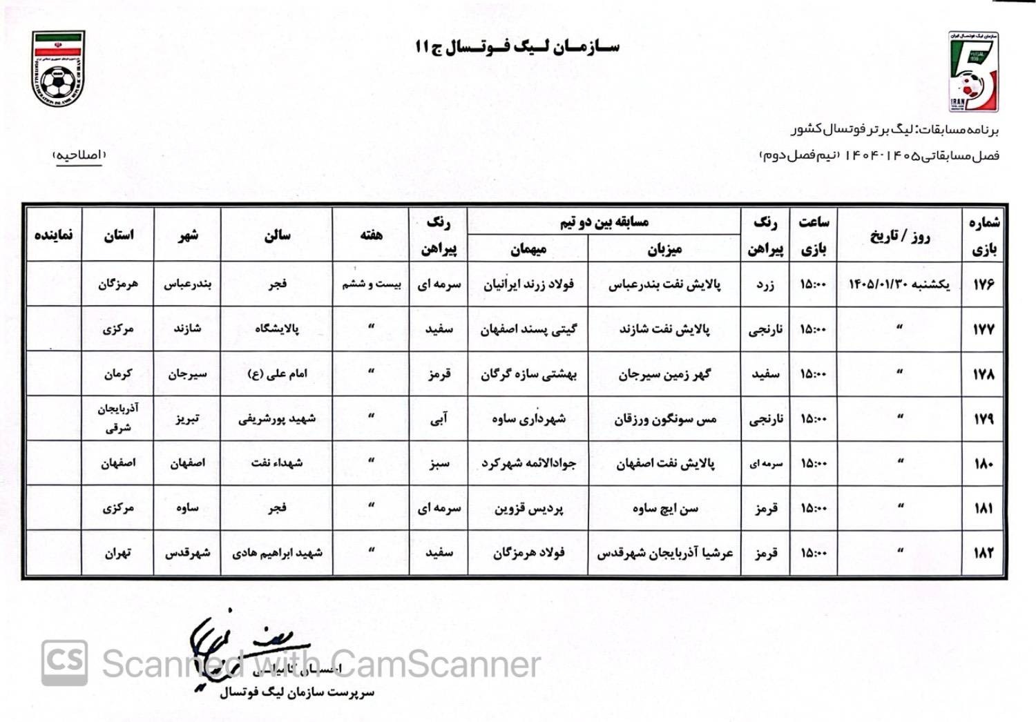 هفته پایانی لیگ برتر فوتسال ۳۰ فروردین پیگیری میشود هفته پایانی لیگ برتر فوتسال ۳۰ فروردین پیگیری میشود