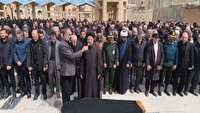 تشییع پیکر مادر شهید حمزه پور در سراب