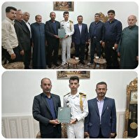 دیدار فرمانده هنگ مرزی دشت آزادگان با افسر بازمانده ناوچه دنا