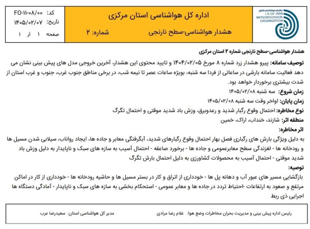رگبار شدید و احتمال تگرگ در راه است