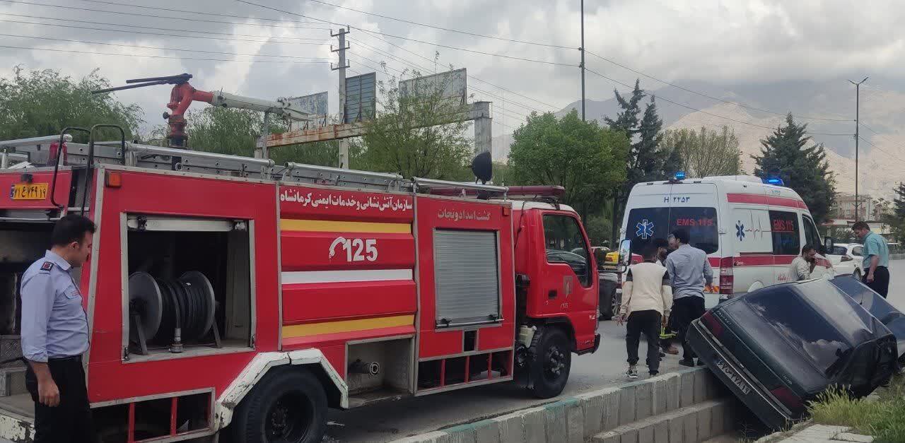 یک مصدوم بر اثر انحراف خودرو سواری در کمربندی غربی کرمانشاه