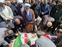 تشییع پیکر شهید محمدرضا علی‌اکبری در شهرستان کوثر