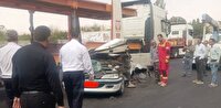 مصدومیت ۲ نفر در تصادف محور دماوند - فیروزکوه در محدوده پل شلمبه